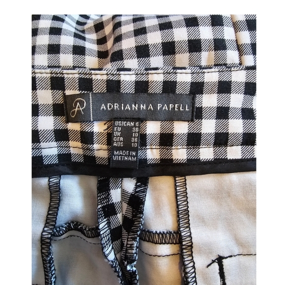 Adrianna Papell Black and White Checkered Women's Pants Size 6 - Picture 4 of 4